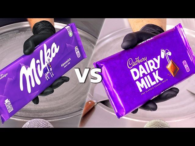 Challenge: Milka vs Cadbury Ice Cream Rolls - ultimate Showdown (ASMR)