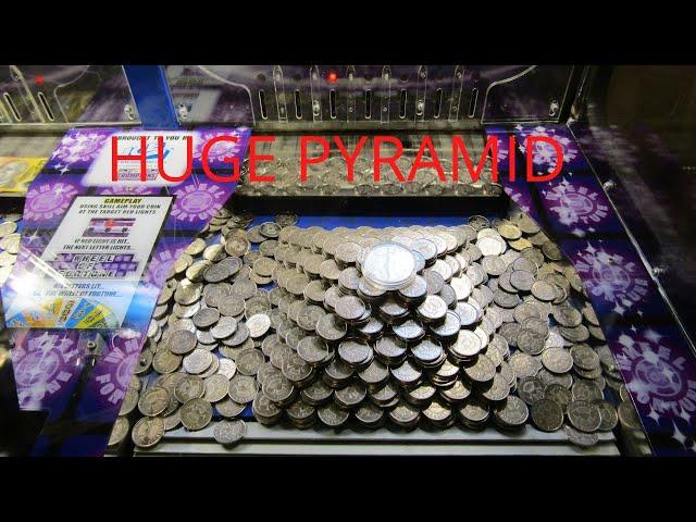 Aussie Coin Pusher EP 473  WOW THAT PYRAMID IS HUGE