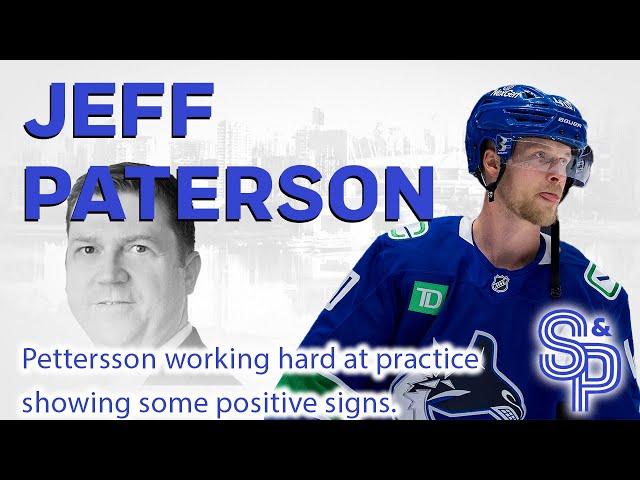 Pettersson working hard at practice and showing some positive signs of getting back to form.