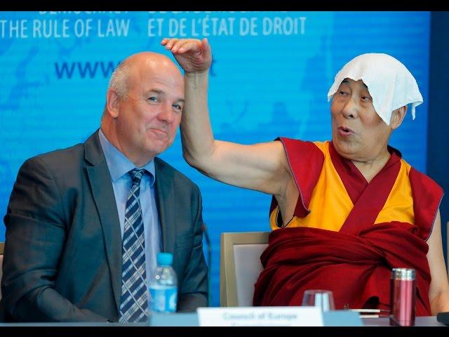 Best moments from Dalai Lama's press conf. at Council of Europe