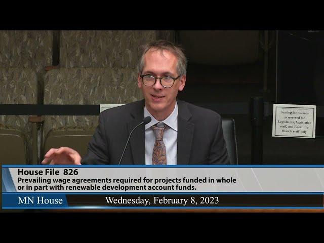 House climate and energy committee hears HF826 2/8/23