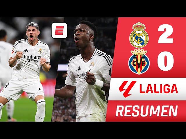 REAL MADRID GANÓ con GOLAZOS de VINICIUS Y VALVERDE, 2-0 vs VILLARREAL | RESUMEN | La Liga