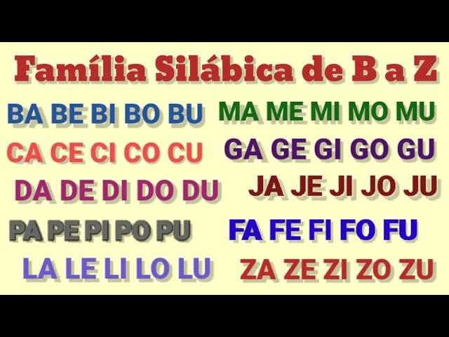 Família Silábica Completa de B a Z