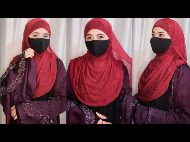 Very Easy And Simple Hijab Styles   For School Girls | Full Coverage  Hijab Tutorial  With Mask |