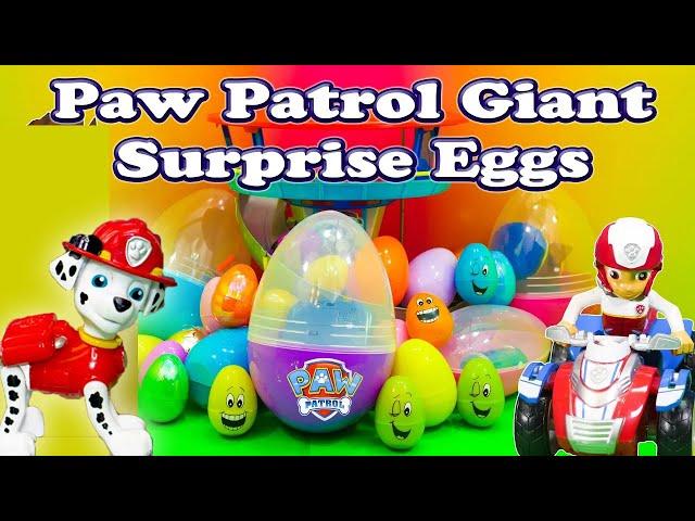 Assistant Opens Funny Paw Patrol Surprise Eggs with Chase and Rubble