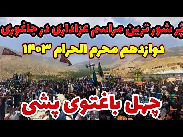 پُر شور ترین مراسم عزاداری حسینی در جاغوری چهل باغتوی پشی/دوازدهم محرم ۱۴۰۳.