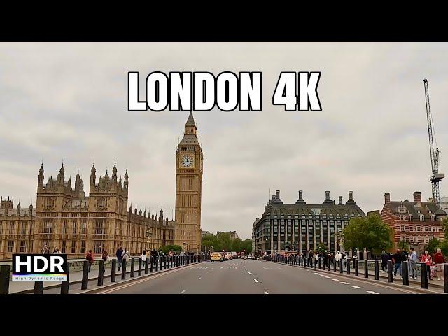 Big Ben Downtown London 4K Drive Covent Garden and Kings Cross Station