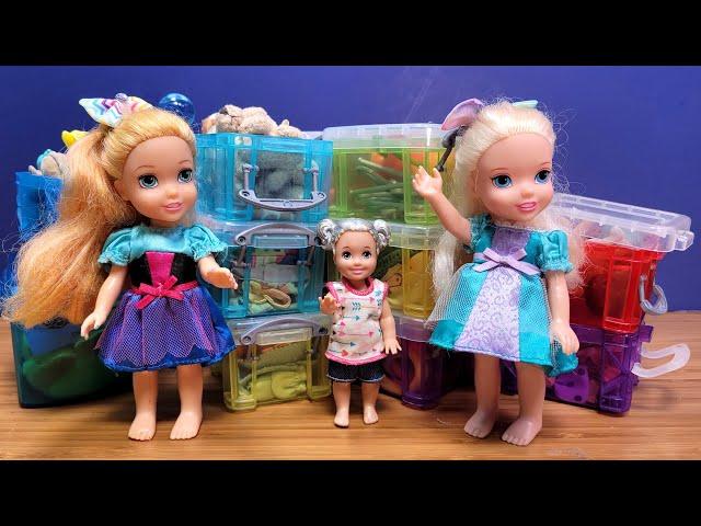 Packing ! Elsa & Anna toddlers are moving again - Barbie dolls