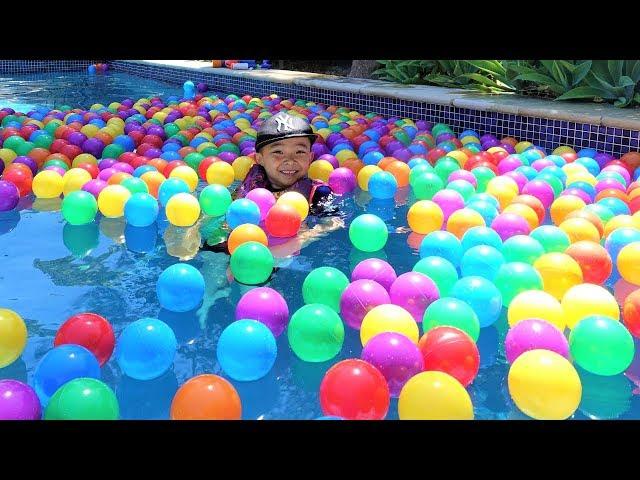 Swimming With 1000 Colour Balls In The Pool Kids Outdoor Fun With CKN