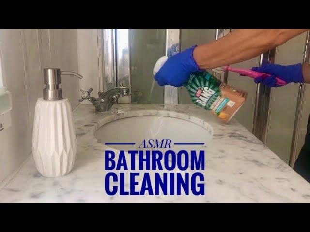 ASMR cleaning bathroom sink and shower | no talking, unintentional