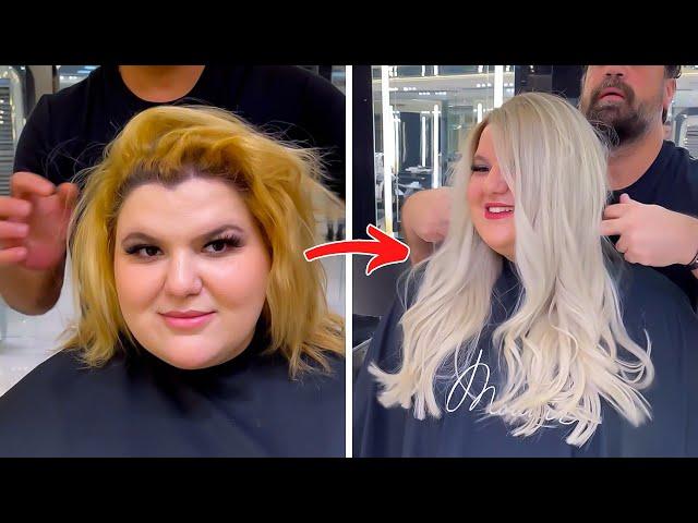 Most Extreme Hair Coloring & Extension Transformation