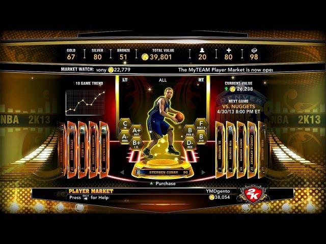 NBA 2K13 MyTEAM - Gold Pack Openings | Rebuilding My Team | Spending 60K VC