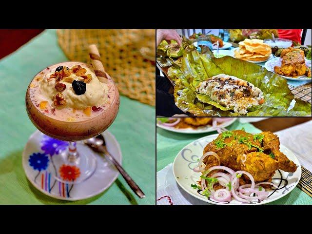 My cousin came over for lunch| | Royal Falooda with Home made ice-cream | Prawns Pothi Biriyani