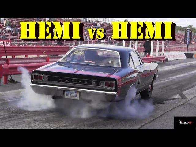 426 Hemi Road Runner vs 426 Hemi Super Bee - 1/4 Mile Drag Race Video - Road Test TV ®