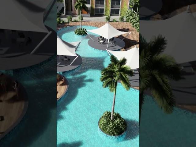 Beautiful swimming pool design by Buildon Ideas #shorts #3dwalkthrough #swimmingpool