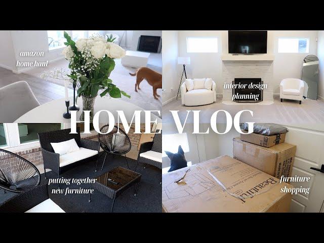 HOME VLOG: home updates, furniture shopping, putting new furniture together + interior design plans!