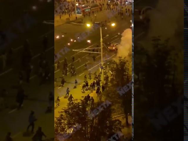 Машина протаранила группу ОМОНа в Минске