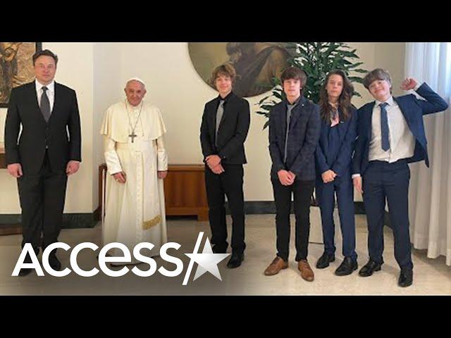 Elon Musk Meets The Pope In RARE Photo w/ 4 Of His Sons