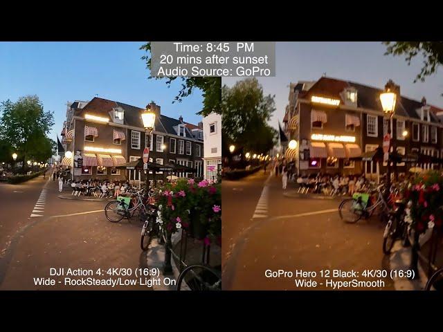 GoPro Hero 12 vs DJI Action 4: Ultimate Low-Light/Night Comparison Test