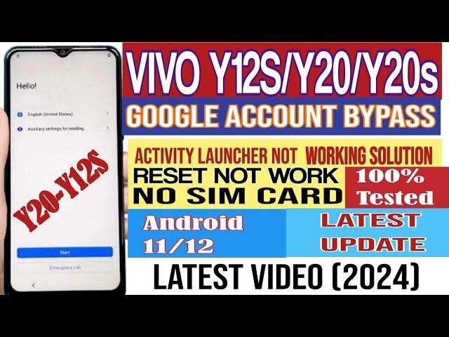 Vivo Y12s (V2026) Frp Bypass/Unlock Google Account Android 11 | New Security 2023 | V2026 FRP Unlock