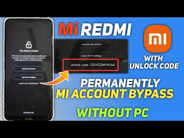 Mi Account Free Bypass Permanently With Unlock Code Without PC Mi Redmi 8 Mi Account Forgot 100% New