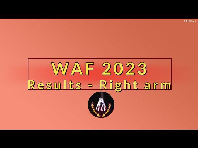 World Armwrestling Championship 2023 (WAF) | Results | Right arm