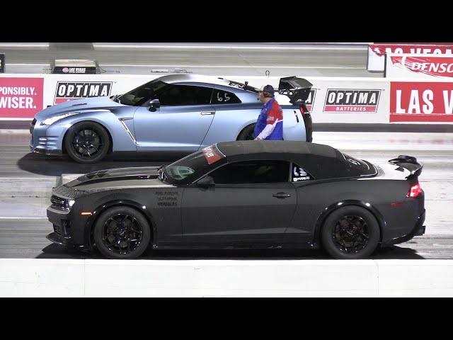 ZL1 Camaro vs Nissan GT-R and vs Mustang GT - drag race