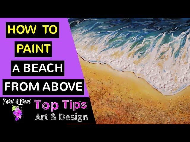 How to paint a beach scene with acrylic paint - step by step tutorial