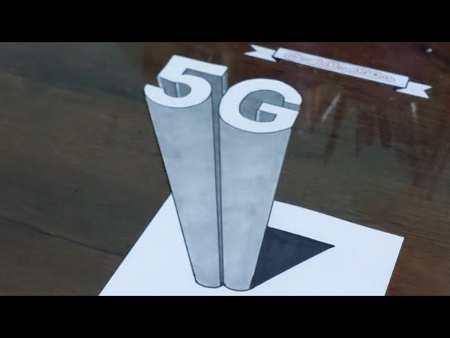 How to Draw ( 5G )  3D illusion for beginners || 3d drawing tutorial || @mr.indianchitrkar