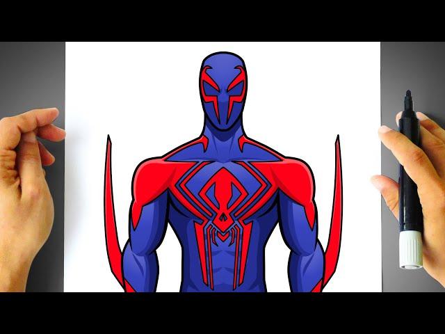 How to DRAW SPIDER MAN 2099 [ Spider-Man: Across the Spider-Verse ] - step by step tutorial