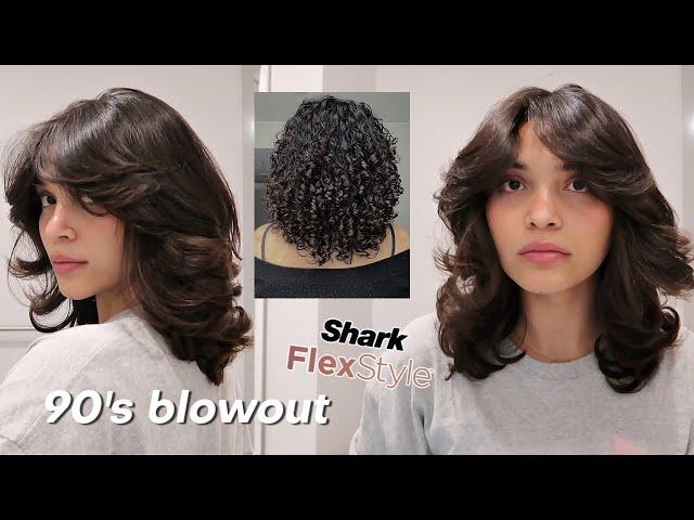 TESTING SHARK FLEXSTYLE ON CURLY HAIR | 90's inspired blowout routine on 3B curls