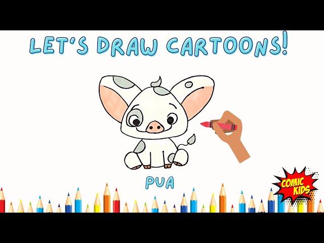 How To Draw Pua From Moana | Drawing Tutorial for Kids