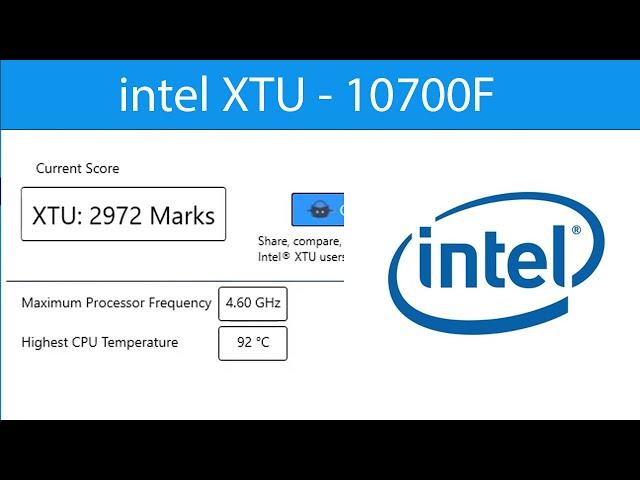 i7 10700F with unlocked power limits benchmark Intel XTU