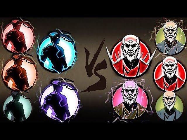 Shadow fight2 Evil Shadow Team Vs Evil Sensei Team