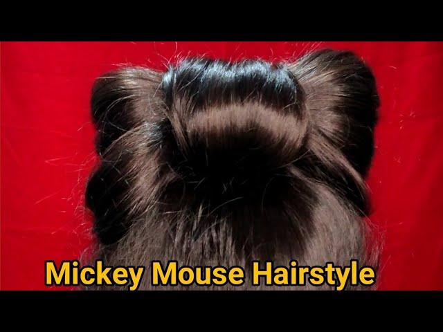 Unique Hairstyle || Very Easy Mickey Mouse Hairstyle || Natural Beauty On Duty ||