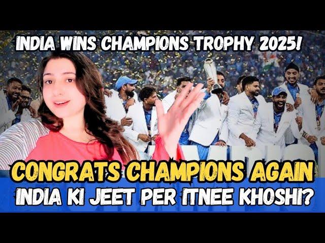 INDIA Won Champions Trophy 2025 Title  | Congrats Champions Again | PAKISTAN Public Reaction ️