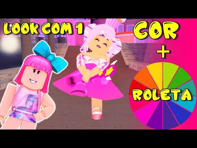 DESAFIO LOOK DE UMA COR SÓ COM ROLETA NO FASHION FAMOUS - ROBLOX