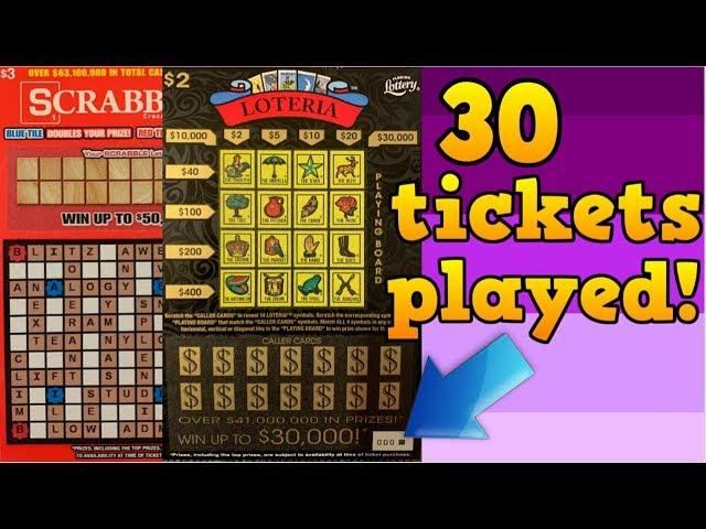 MANY WINNERS FOUND! LOTERIA & SCRABBLE SCRATCH OFF TICKETS!