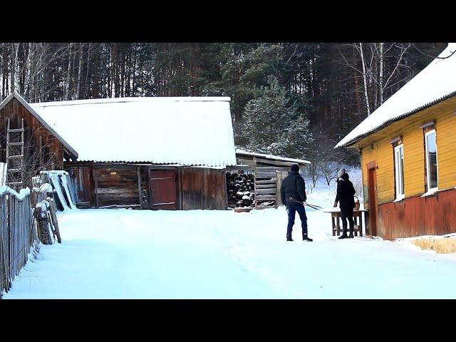 Life in a remote Belarusian village. The family is setting up a village house. Traditional food