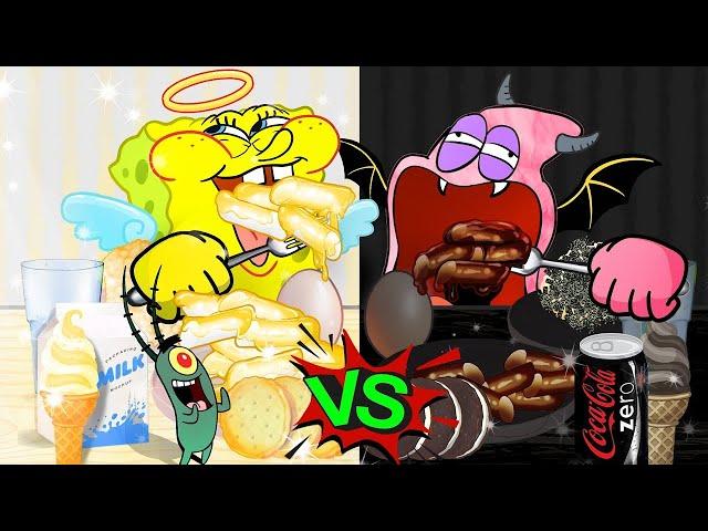 BLACK vs WHITE FOOD CHALLENGE! |  BLACK vs WHITE FOOD ANIMATION | SLIME CAT