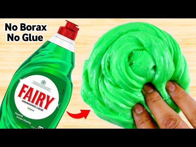 DISH SOAP SLIME️ How to make Slime without Borax | No Borax Fluffy Dishwash Slime at home [ASMR]