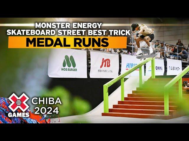 Monster Energy Men’s Skateboard Street Best Trick: Top 3 Runs | X Games Chiba 2024