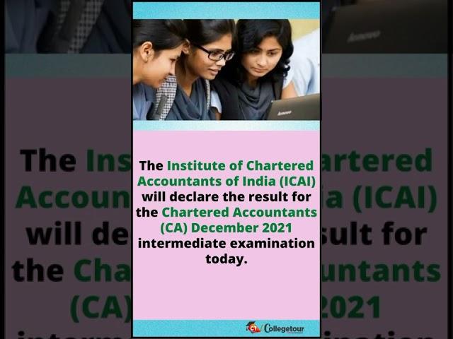 ICAI CA inter result 2021 : Result to be declared today || #icaica #result #shorts