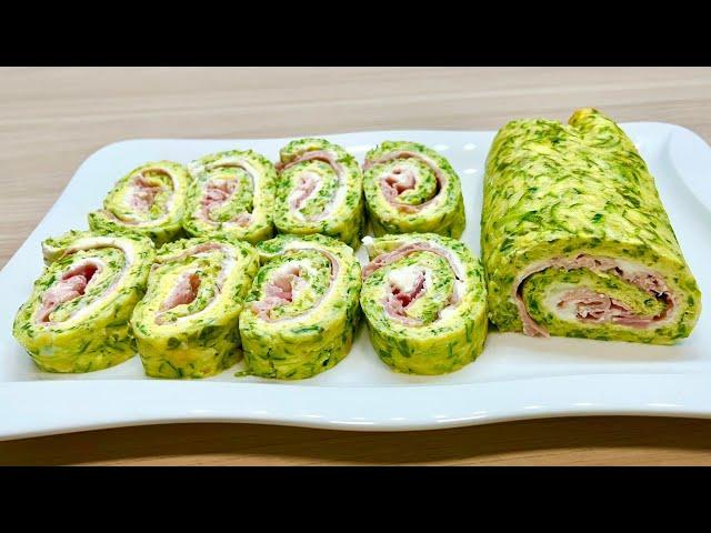 BAKED STUFFED ZUCCHINI ROLL WITH CHEESE AND HAM SO HEALTHY AND DELICIOUS THAT EVERYONE WANTS RECIPE