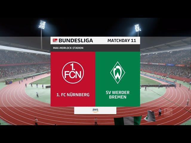 FIFA 22 | 1. FC Nürnberg vs SV Werder Bremen - Max-Morlock-Stadion | Gameplay