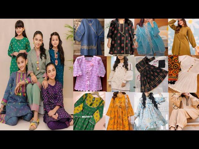 10 to 15 Years Girls Lawn Cotton Casual Kurti Shalwar Design ldeas By sana's all in one channel