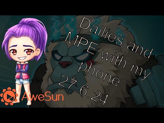 Maplestory- Doing Dailies and MPE with my PHONE!