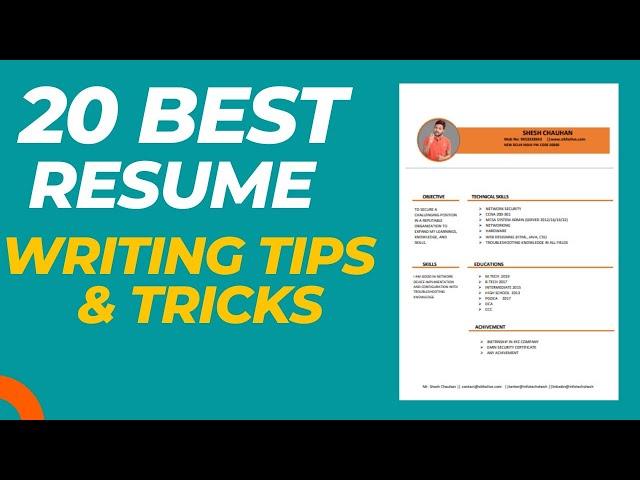 20 Best Resume Writing Tips & Tricks | Before Applying Job Do It || Hindi