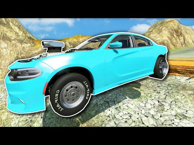 Drag Racing down a Mountain! - BeamNG Multiplayer Mod Gameplay