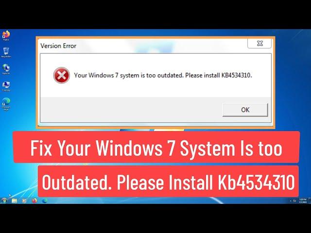 Fix Your Windows 7 System is too outdated. Please Install Kb4534310 Roblox Error